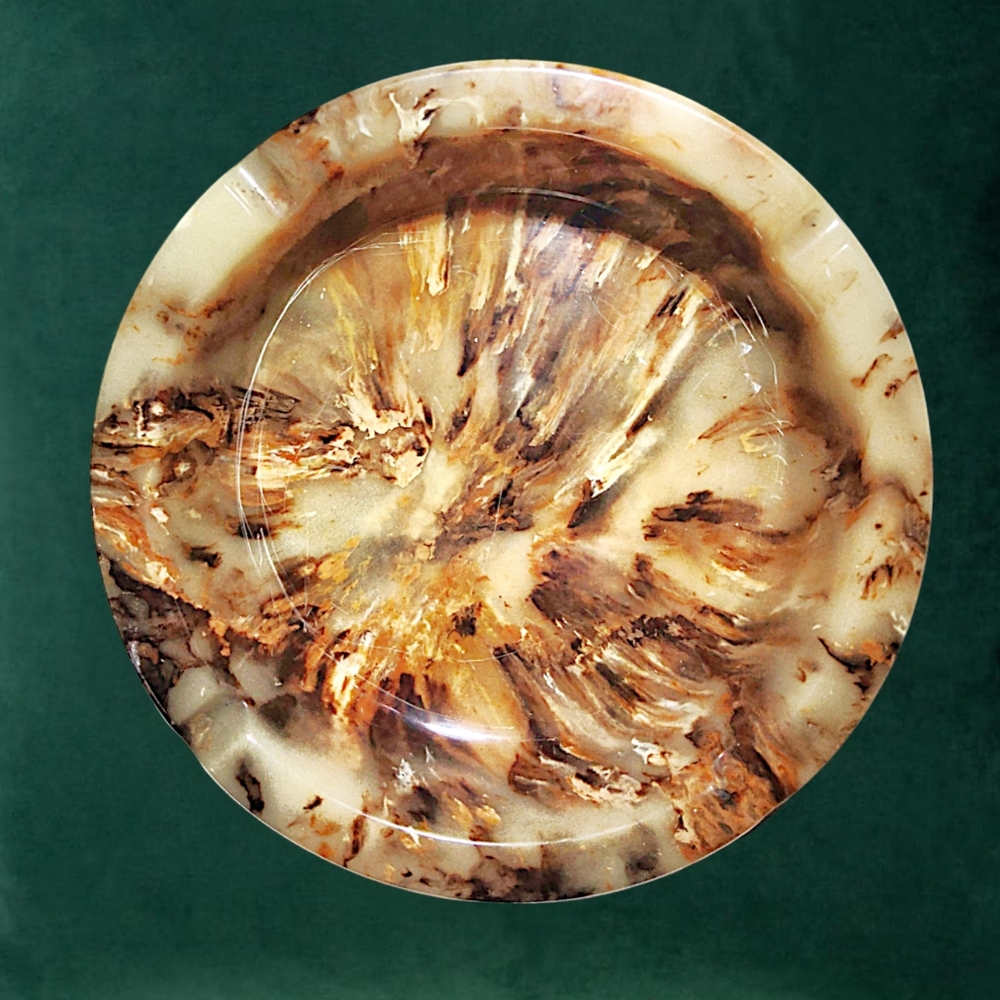 Ultra Stone Resin Ashtray by Sunlight Industries with Abstract Design - Picture 3 of 6